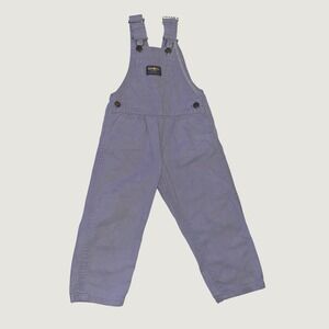 OshKosh B'gosh Overalls Vestbak 4T Purple Green Hickory Stripe USA 1990s Vintage